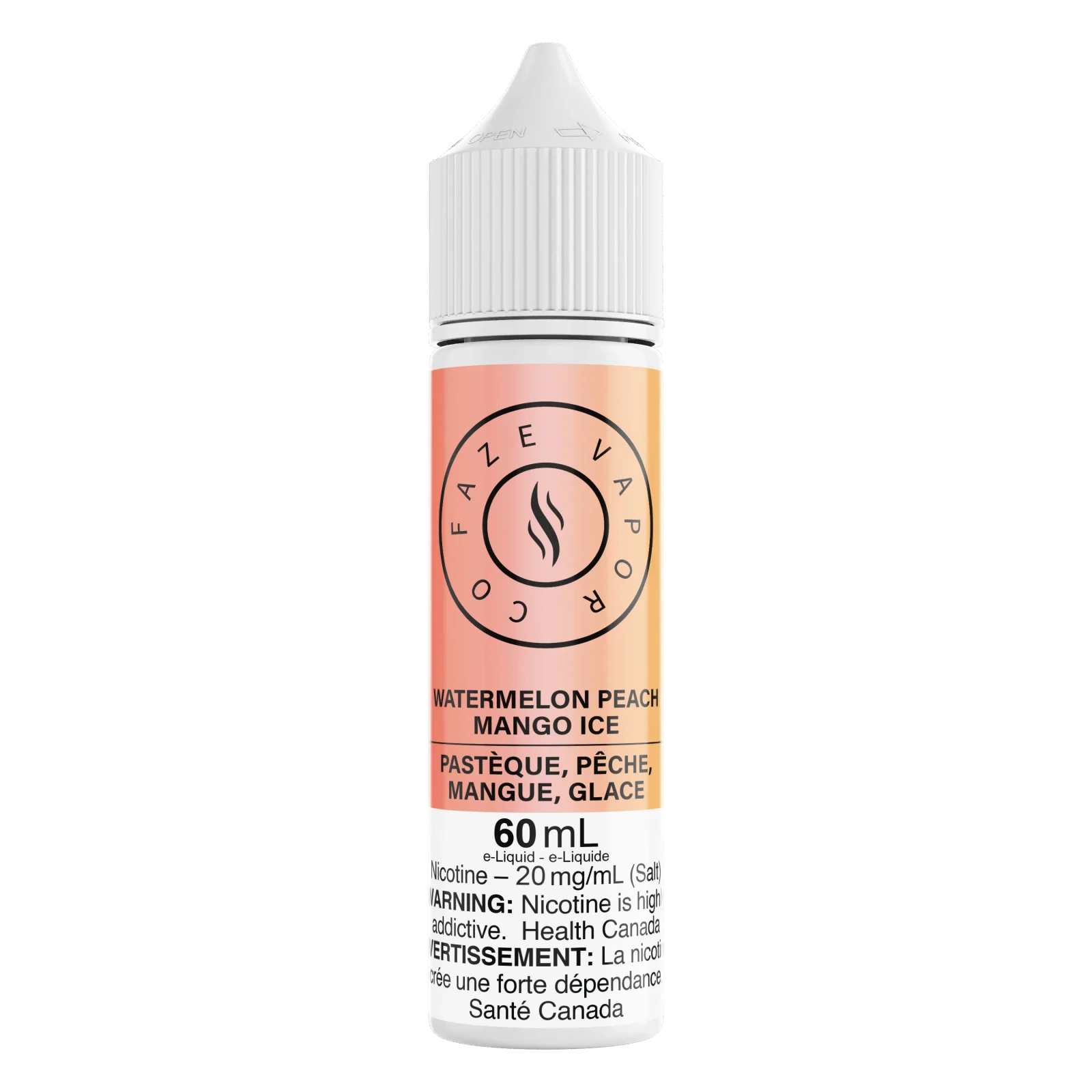 Faze Vapor Co 60mL Salts - Watermelon Peach Mango Ice