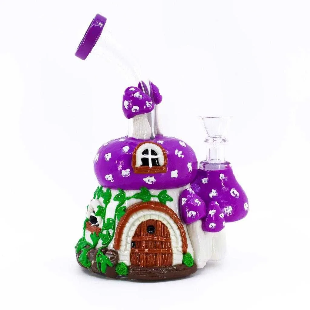 Mushroom House Water Pipe - 7"