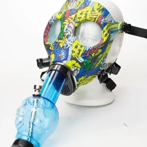 Full Face Graphic Silicone Gas Mask W/ Acrylic Bong