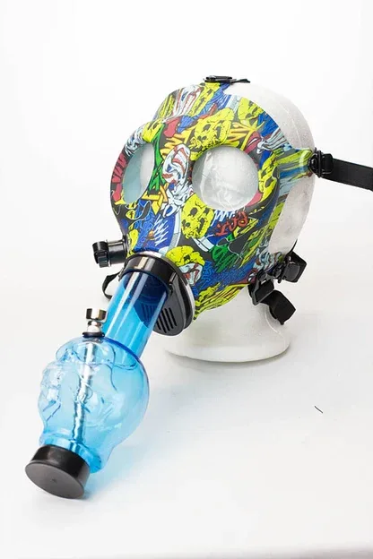 Full Face Graphic Silicone Gas Mask W/ Acrylic Bong