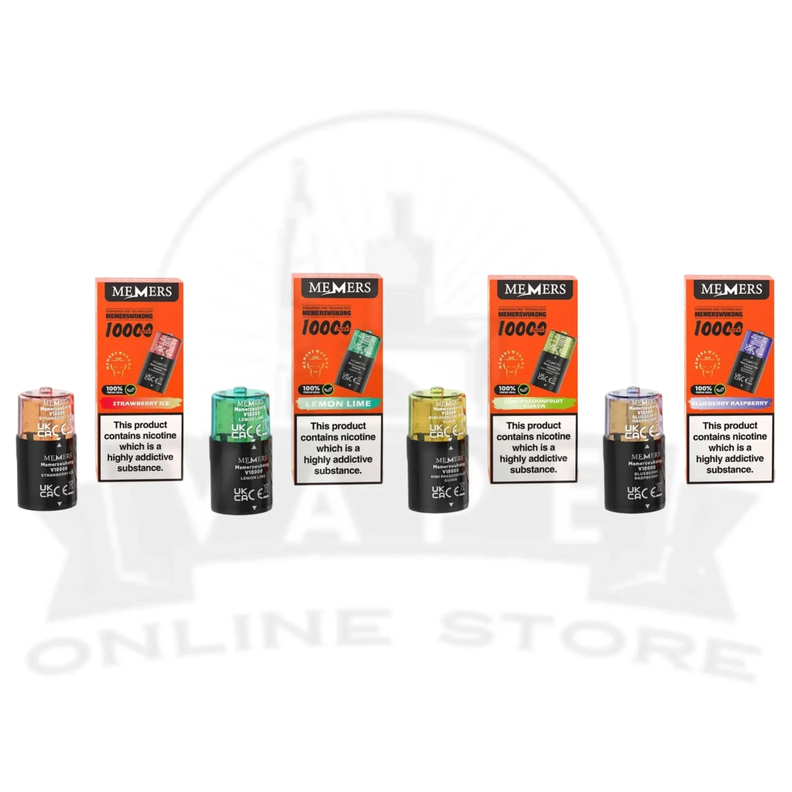 Box Of 10 SKE Memers Wukong V10000 Replacement Pods 20mg