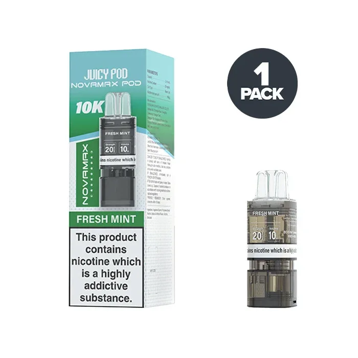 Fresh Mint Juicy Pod Novamax 10K Prefilled Pods