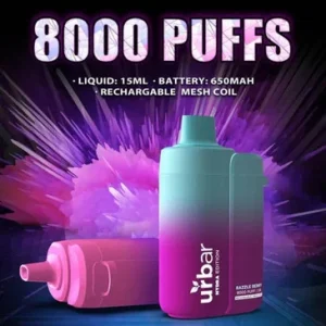 URBAR x HYDRA EDITION 5% RECHARGEABLE DISPOSABLE 8000 PUFFS 15ML