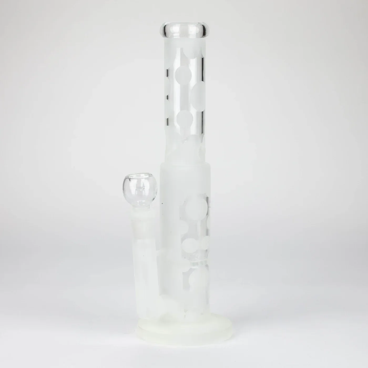 14" Glow In The Dark Straight Tube Bong W/ Honeycomb Diffuser