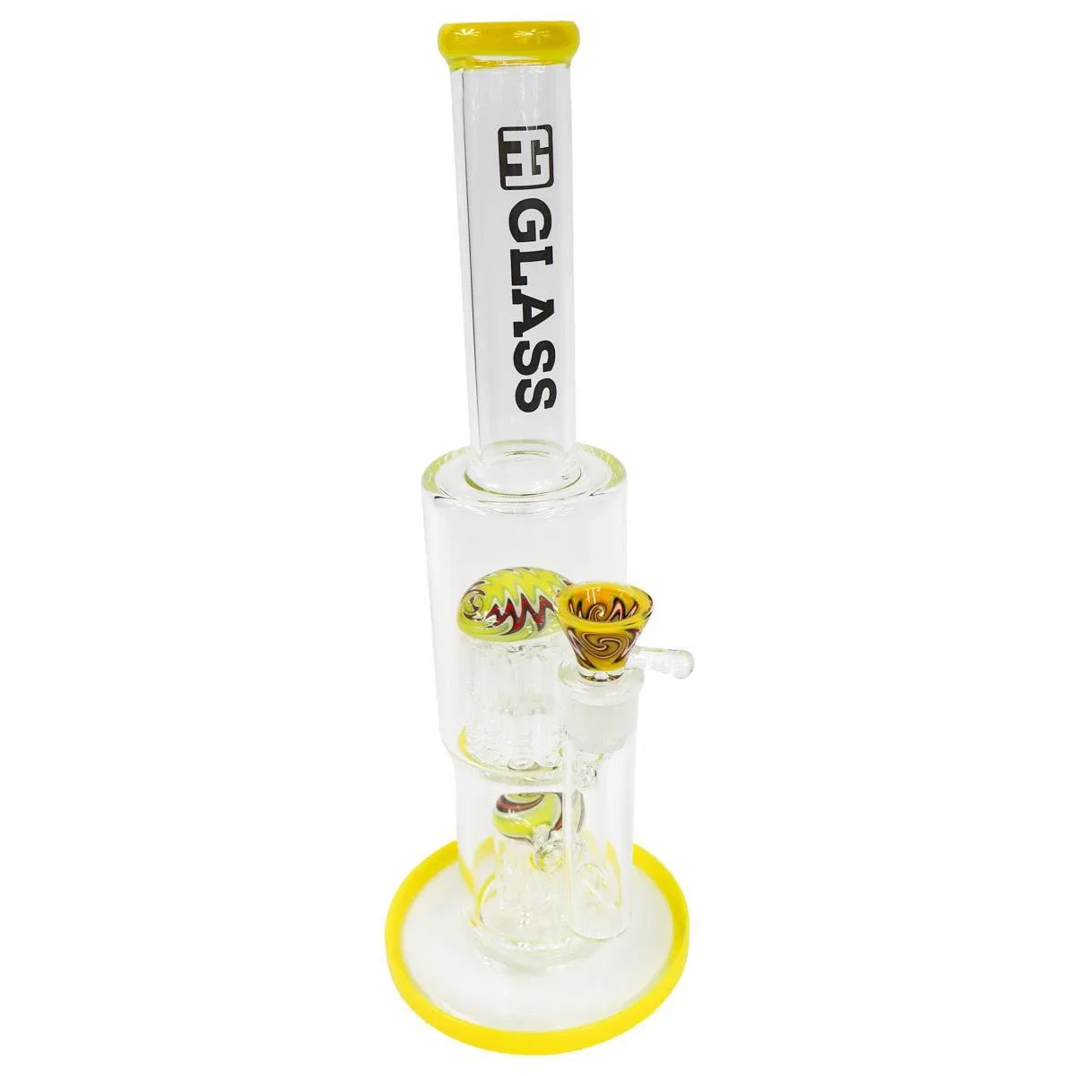Big Eye Double Matrix Straight Water Pipe 18mm - 14.5"