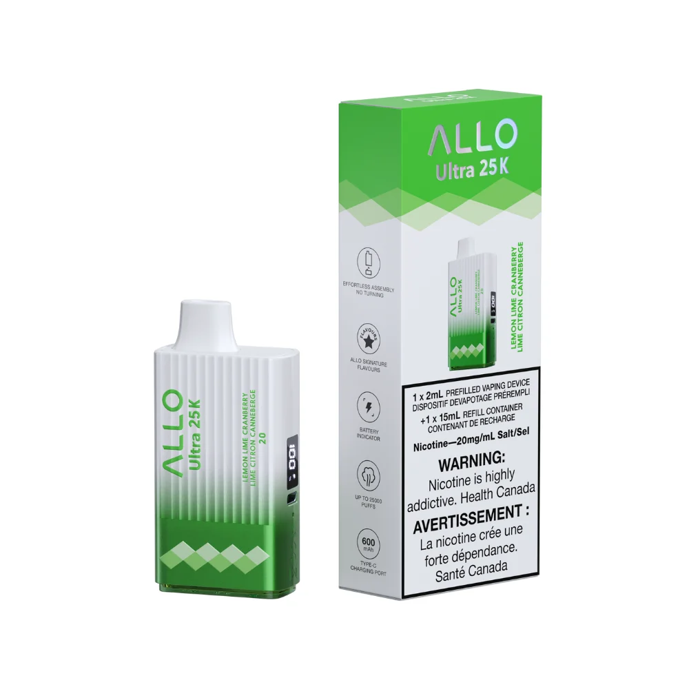Allo Ultra 25K Lemon Lime Cranberry 2ml 20mg