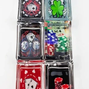 Rectangle Glass Ashtray - Royal Flush