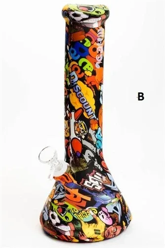 12" Graphic Printed Silicone Detachable Water Bong - Image 2
