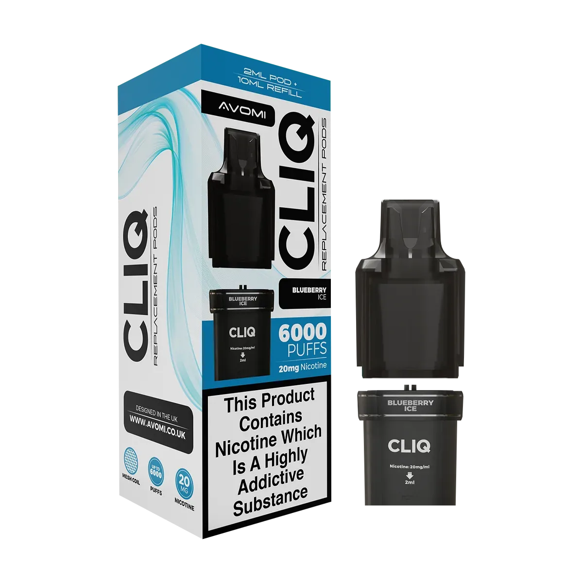 Blueberry Ice Avomi Cliq 6000 Refill Pack