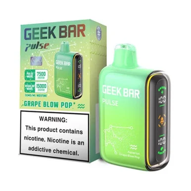 GEEK BAR PULSE 5% NIC 15000 PUFFS VAPE (GRAPE BLOW POP / GRAPE BURST)