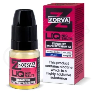Strawberry Raspberry Cherry Ice Nic Salt E-Liquid by Zorva Liq