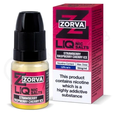 Strawberry Raspberry Cherry Ice Nic Salt E-Liquid by Zorva Liq