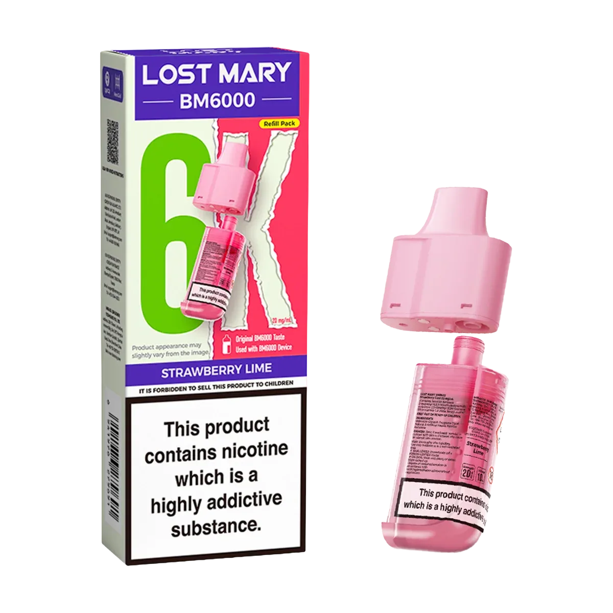 Strawberry Lime Lost Mary BM6000 Refill Pack
