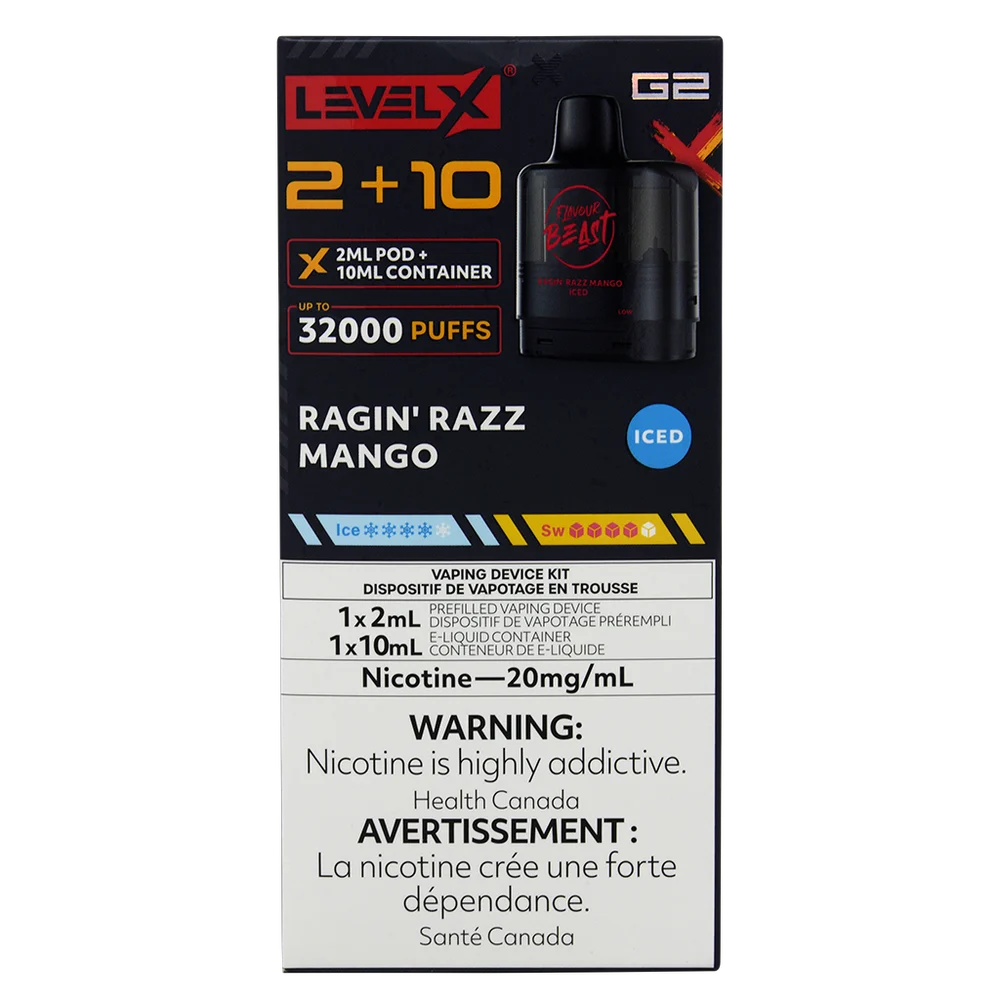 Level X G2 Pod Ragin Razz Mango Iced 2ml 20mg