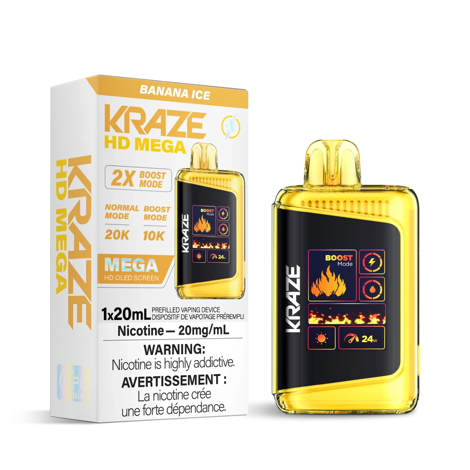 Kraze HD Mega 20k Rechargeable Disposable Vape 20ml - Image 2