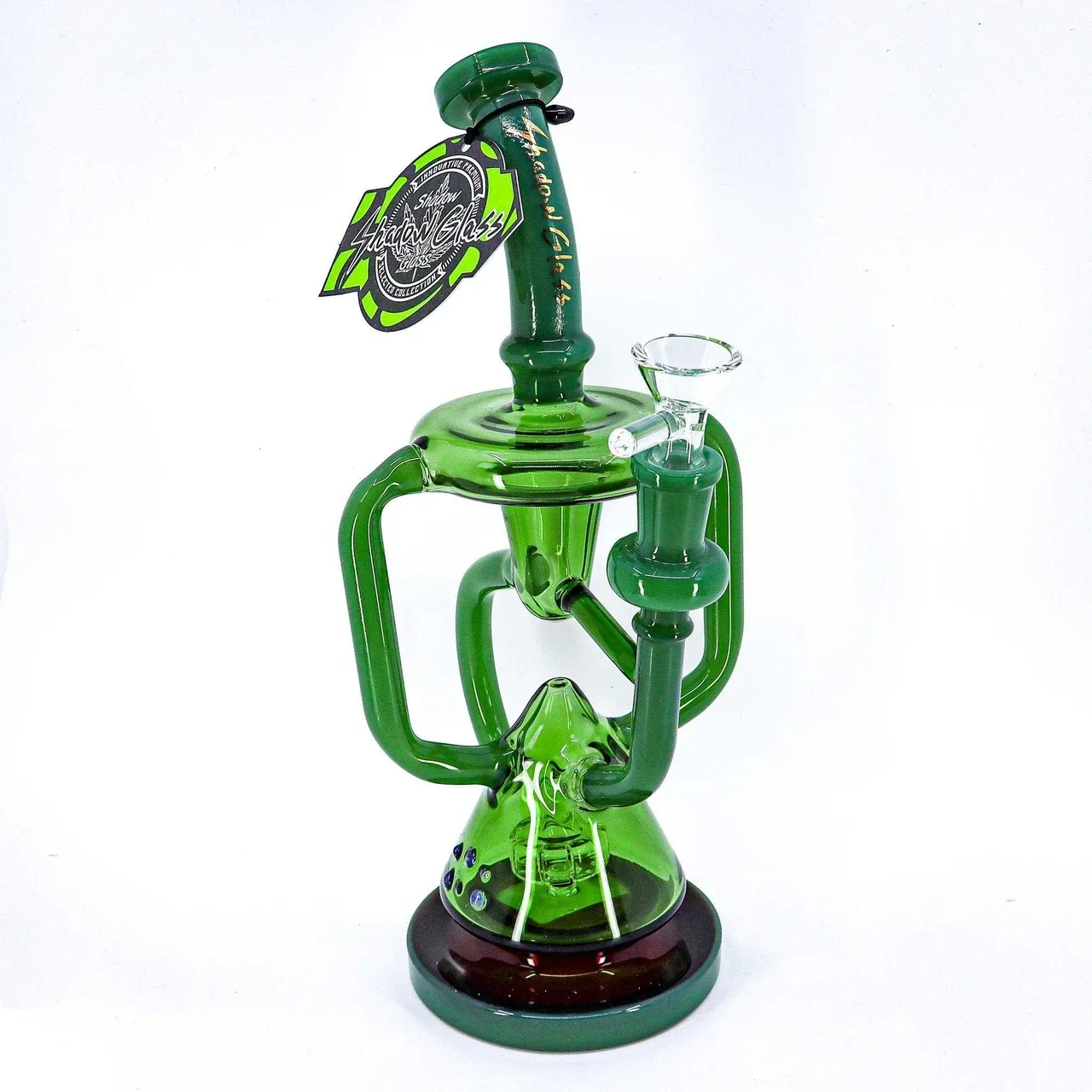 Shadow Glass Recycler Water Pipe - 11.4"