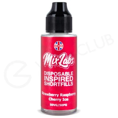 Strawberry Raspberry Cherry Ice Shortfill E-Liquid by Mix Labs 100ml