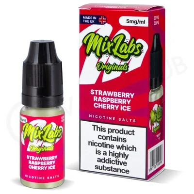 Strawberry Raspberry & Cherry Ice Nic Salt E-Liquid by Mix Labs - Image 2