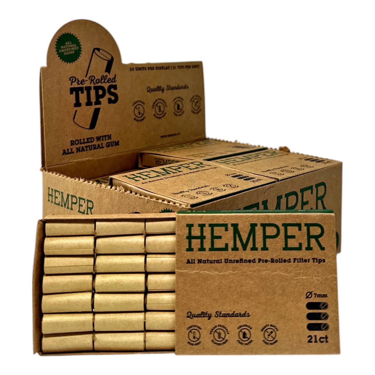 Hemper 7mm Pre Rolled Tips 20 Pack
