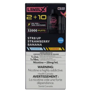 Level X G2 Pod Str8 Up Strawberry Banana Iced 2ml 20mg