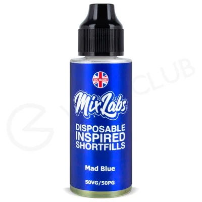 Mad Blue Shortfill E-Liquid by Mix Labs 100ml