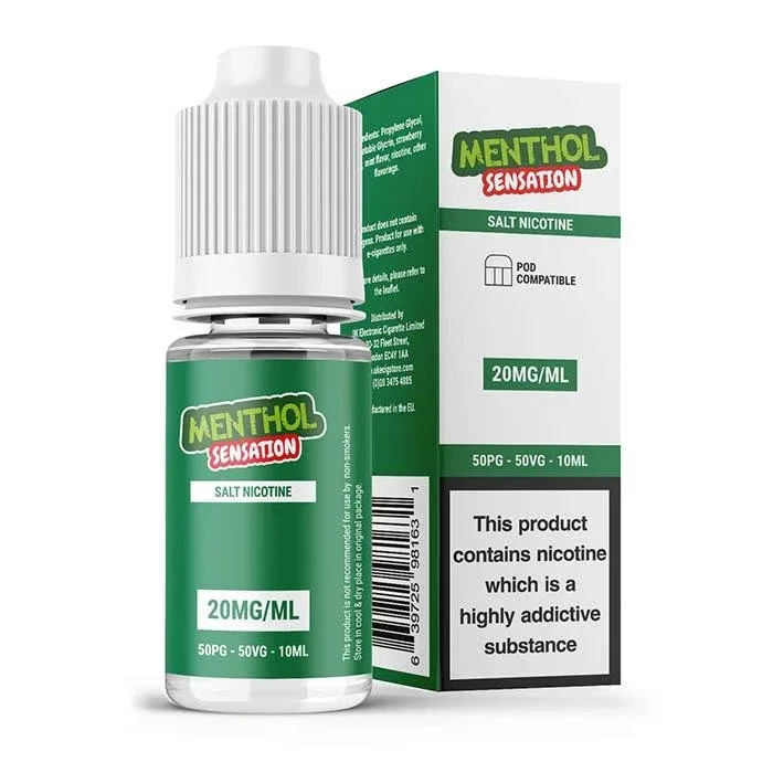 UK ECIG STORE Salt Nicotine Menthol Sensation 10ml E-Liquid - Image 2