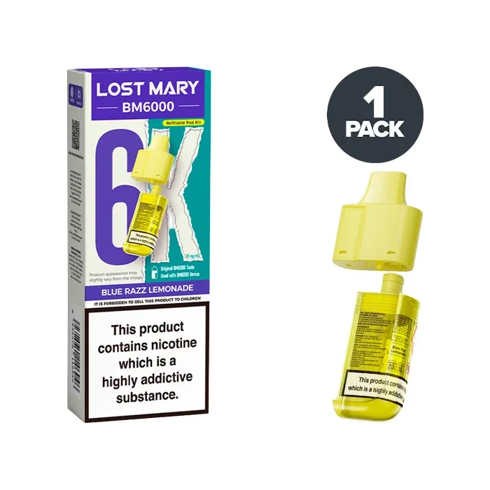 Blue Razz Lemonade Lost Mary BM6000 Refill Pack