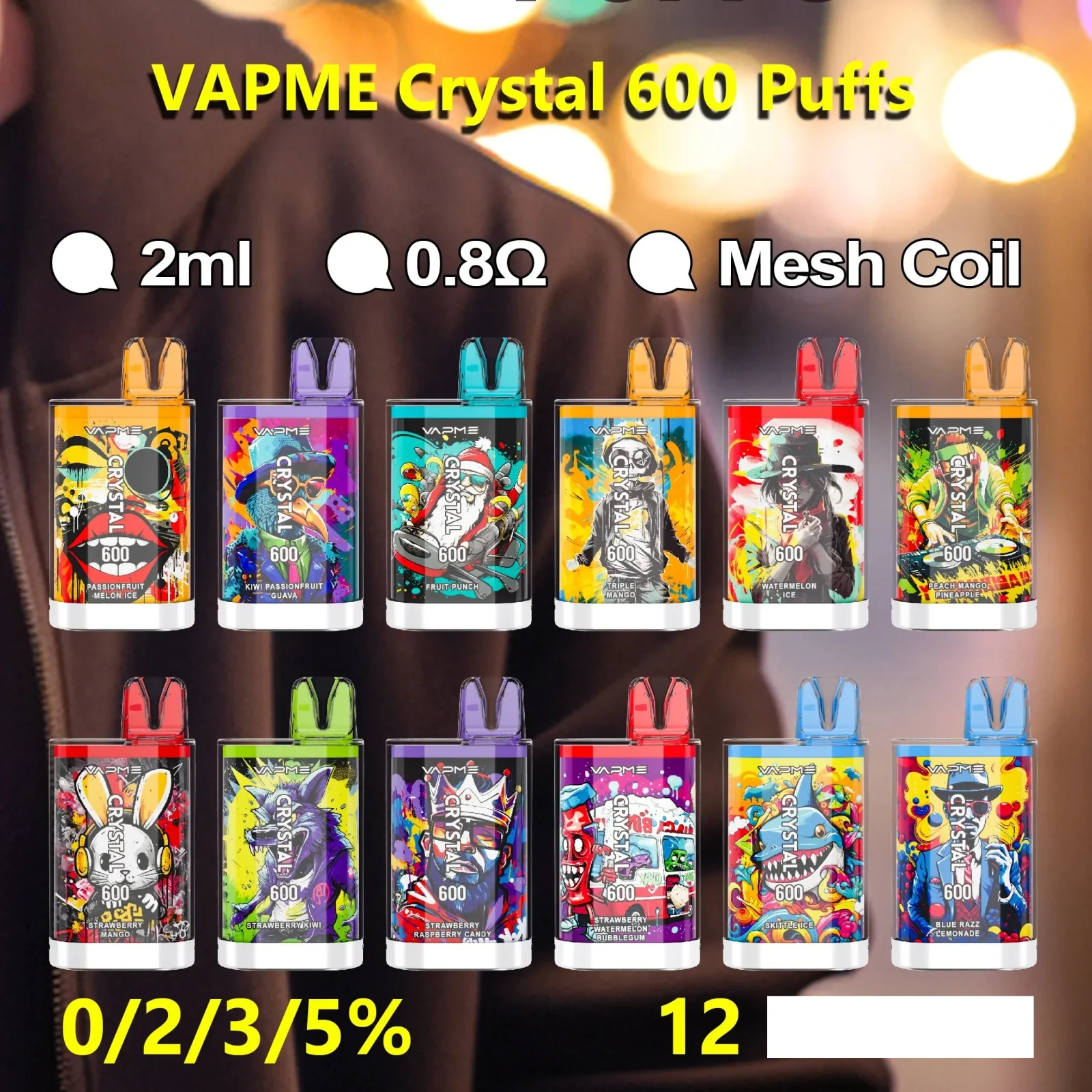 VAPME CRYSTAL 600 Puffs Bulk Buy Rechargeable Disposable Vapes Wholesale - Image 2
