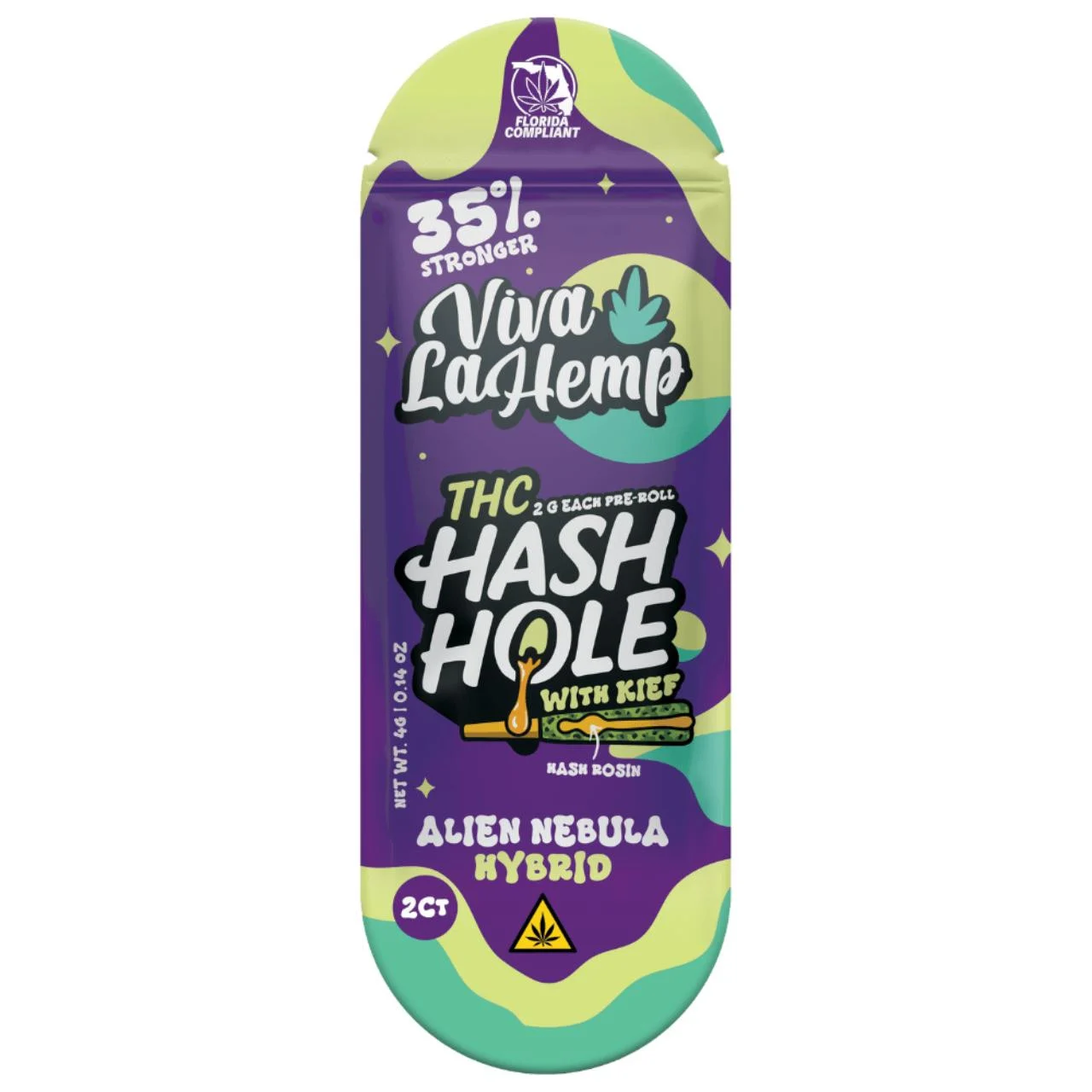 Viva La Hemp Kief Hash Hole PreRolls 2G Pack of 1 | 2 COUNT