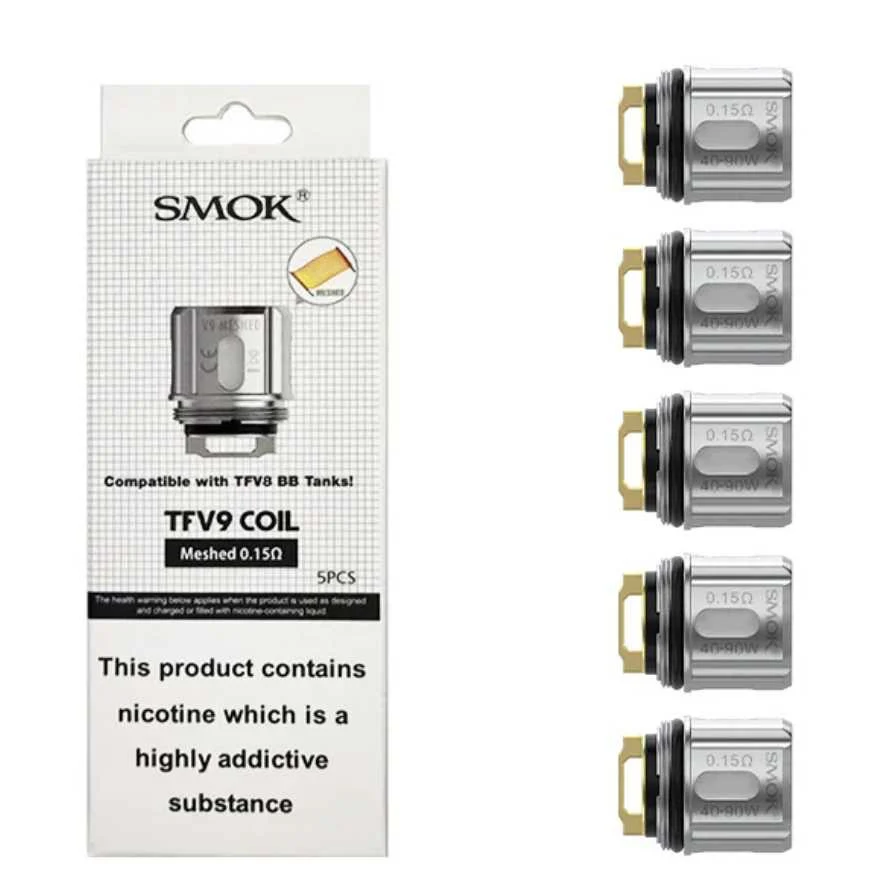 Smok TFV9 Replacement Coils (Singles) - Meshed 0.15Ω