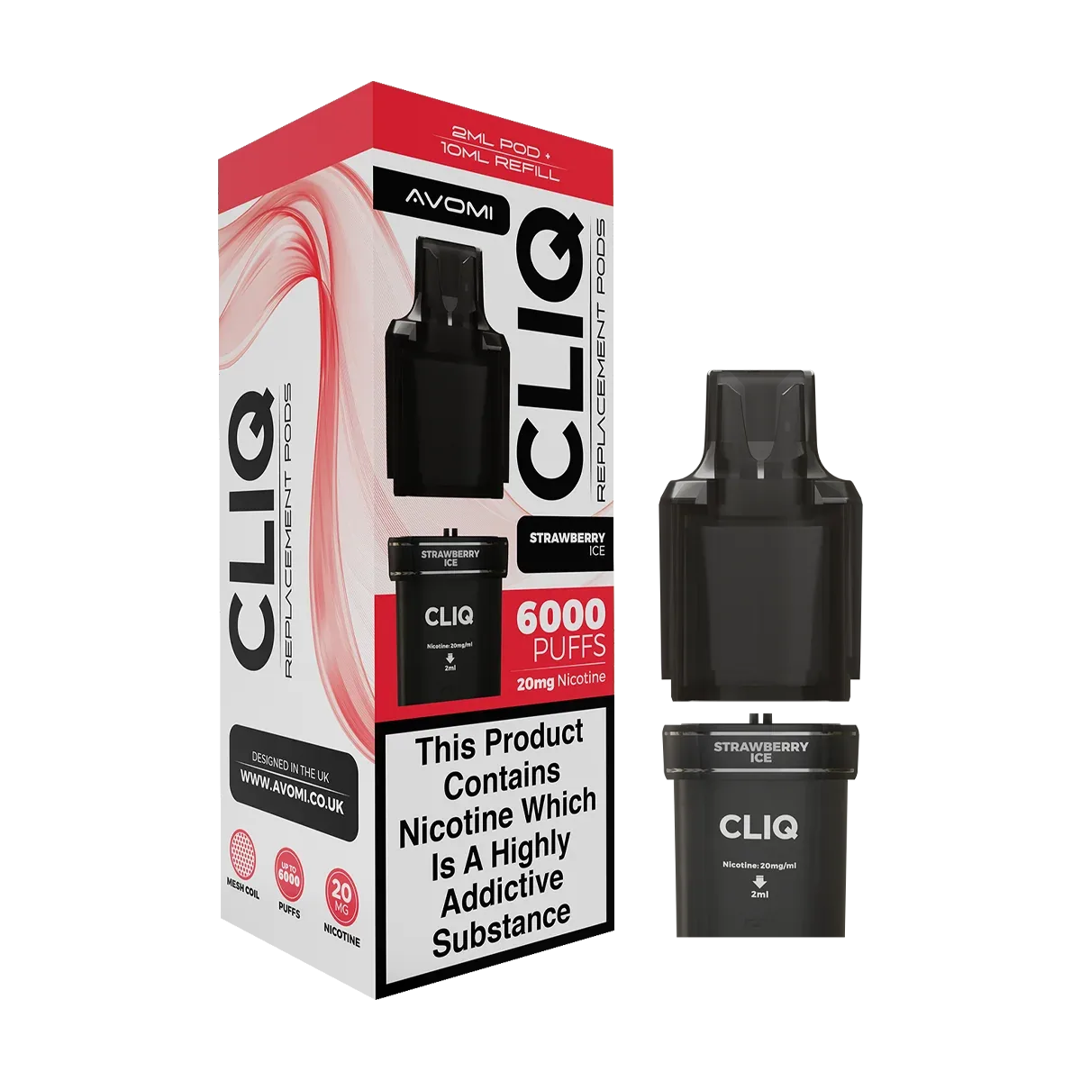 Strawberry Ice Avomi Cliq 6000 Refill Pack