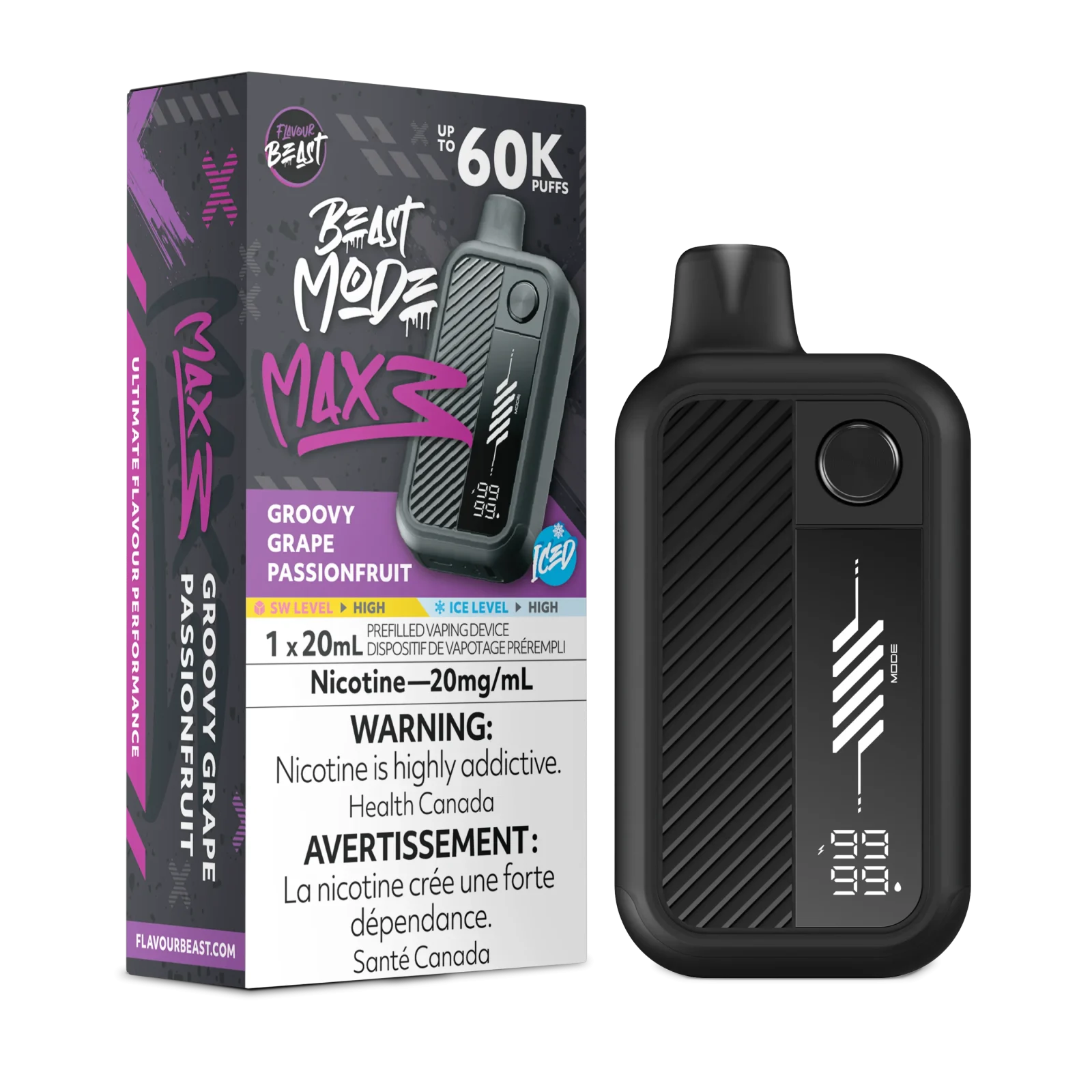 Flavour Beast Max 60K Groovy Grape Passionfruit