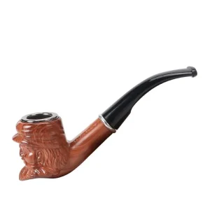 5″ Old Man Head Style Brown Resin Pipe
