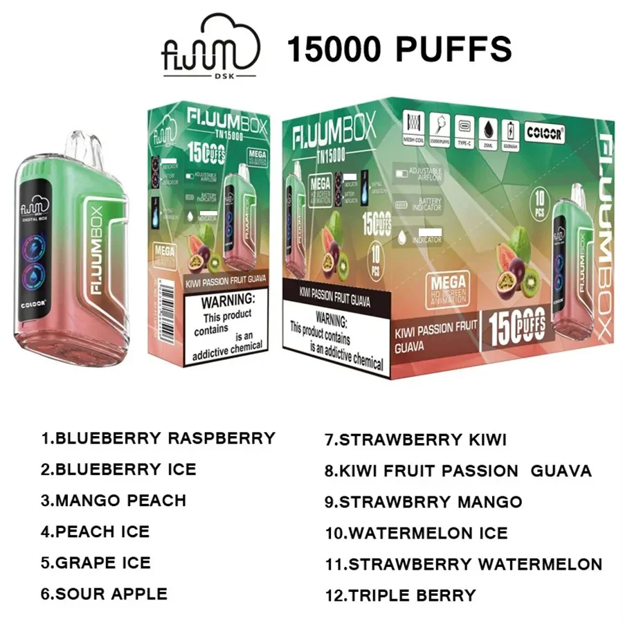 FluuM Digital Box TN 15000 Puffs Rechargeable Disposable Vape Pods E-Cigarette Wholesale - Image 2