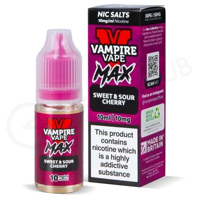 Sweet & Sour Cherry Nic Salt E-Liquid by Vampire Vape Max