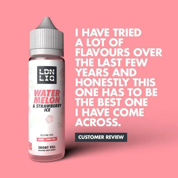 LDN LIQ Strawberry & Watermelon Ice 50ml Short Fill E-Liquid - Image 2