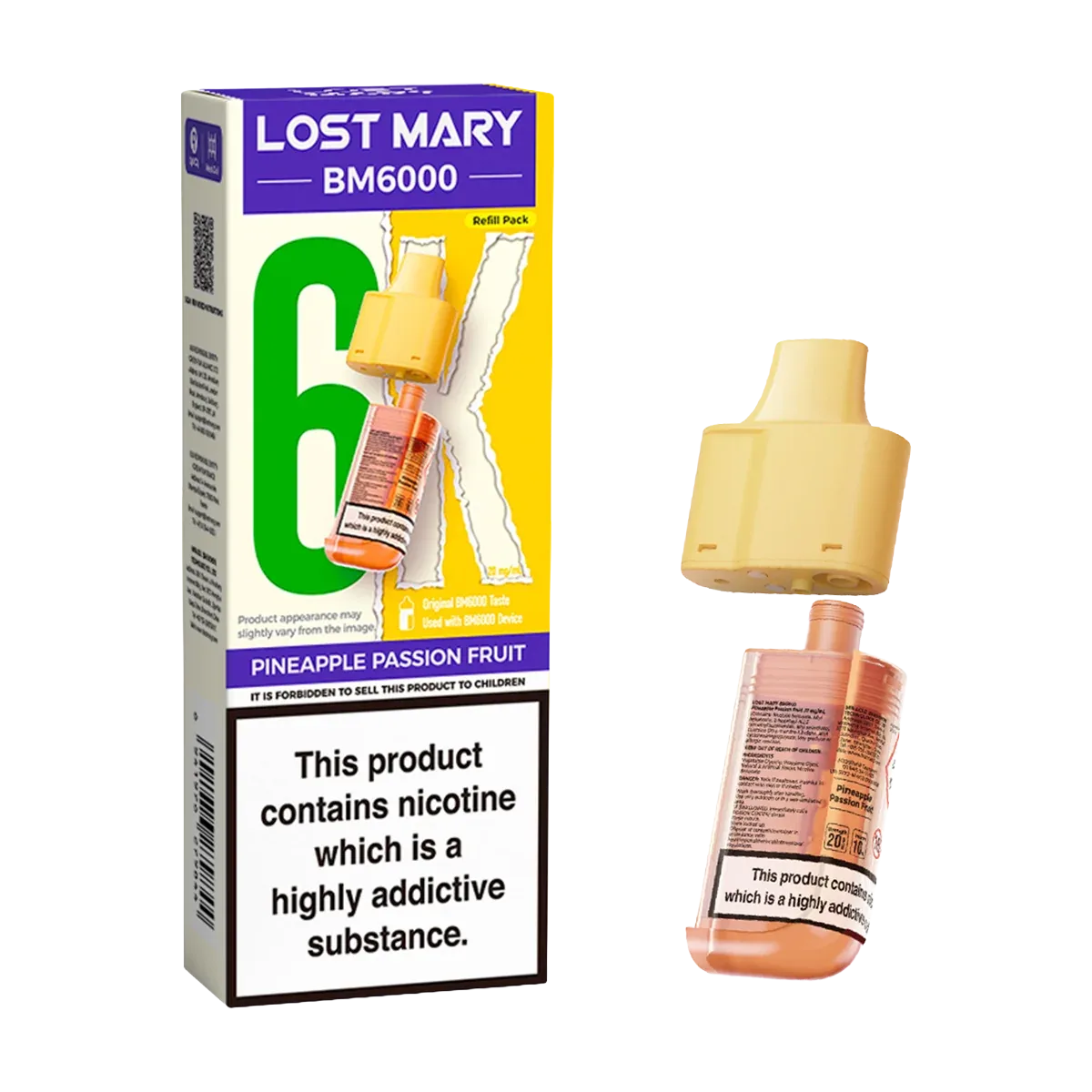 Pineapple Passion Fruit Lost Mary BM6000 Refill Pack