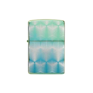 Zippo Lighter - High Polish Teal Pattern Design