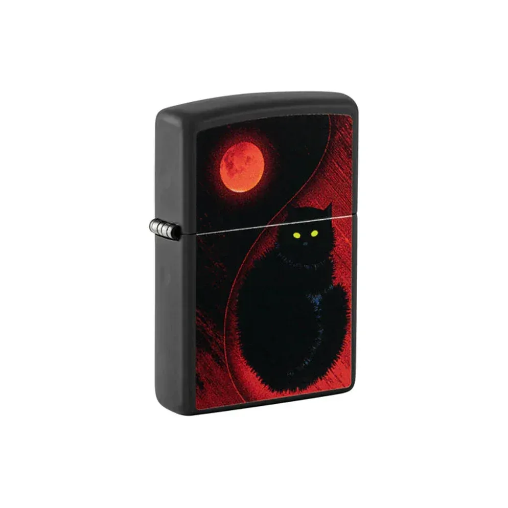 Zippo Lighter - Black Cat Design - Image 2