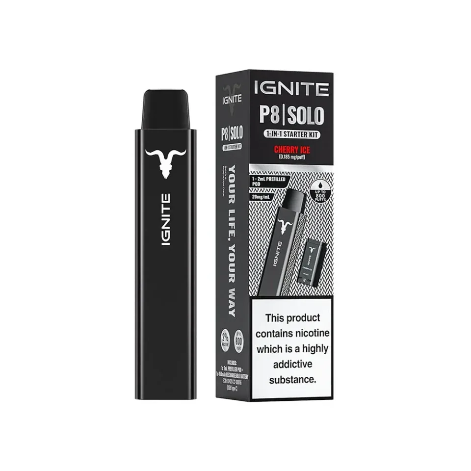 Ignite P8 Solo Prefilled Pod Vape Kit - Cherry Ice