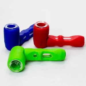 Silicone hand pipe with multi holes glass bowl and tube