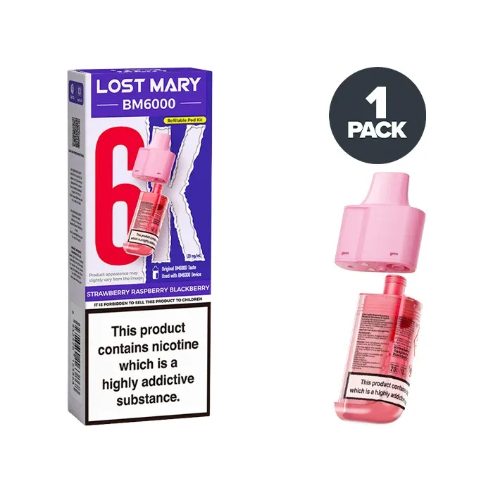Strawberry Raspberry Blackberry Lost Mary BM6000 Refill Pack