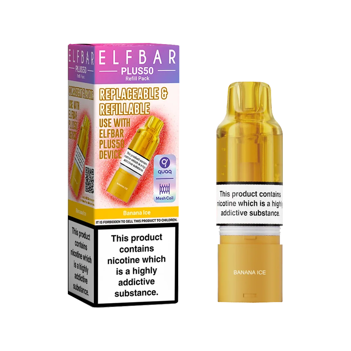 Banana Ice ElfBar Plus 50 Refill Pack