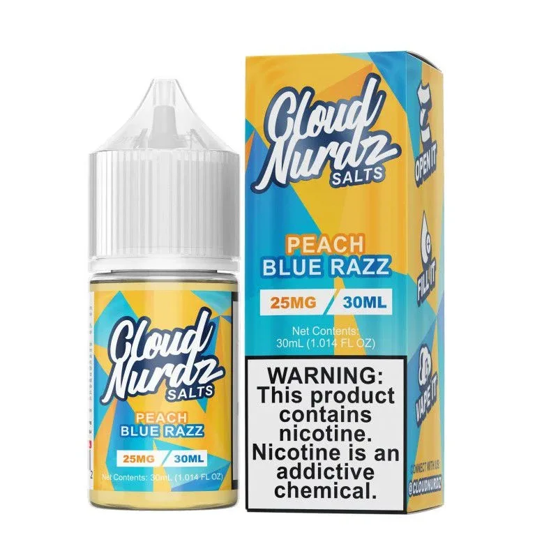 Cloud Nurdz Salts E-liquid Peach Blue Razz 30mL - Image 2