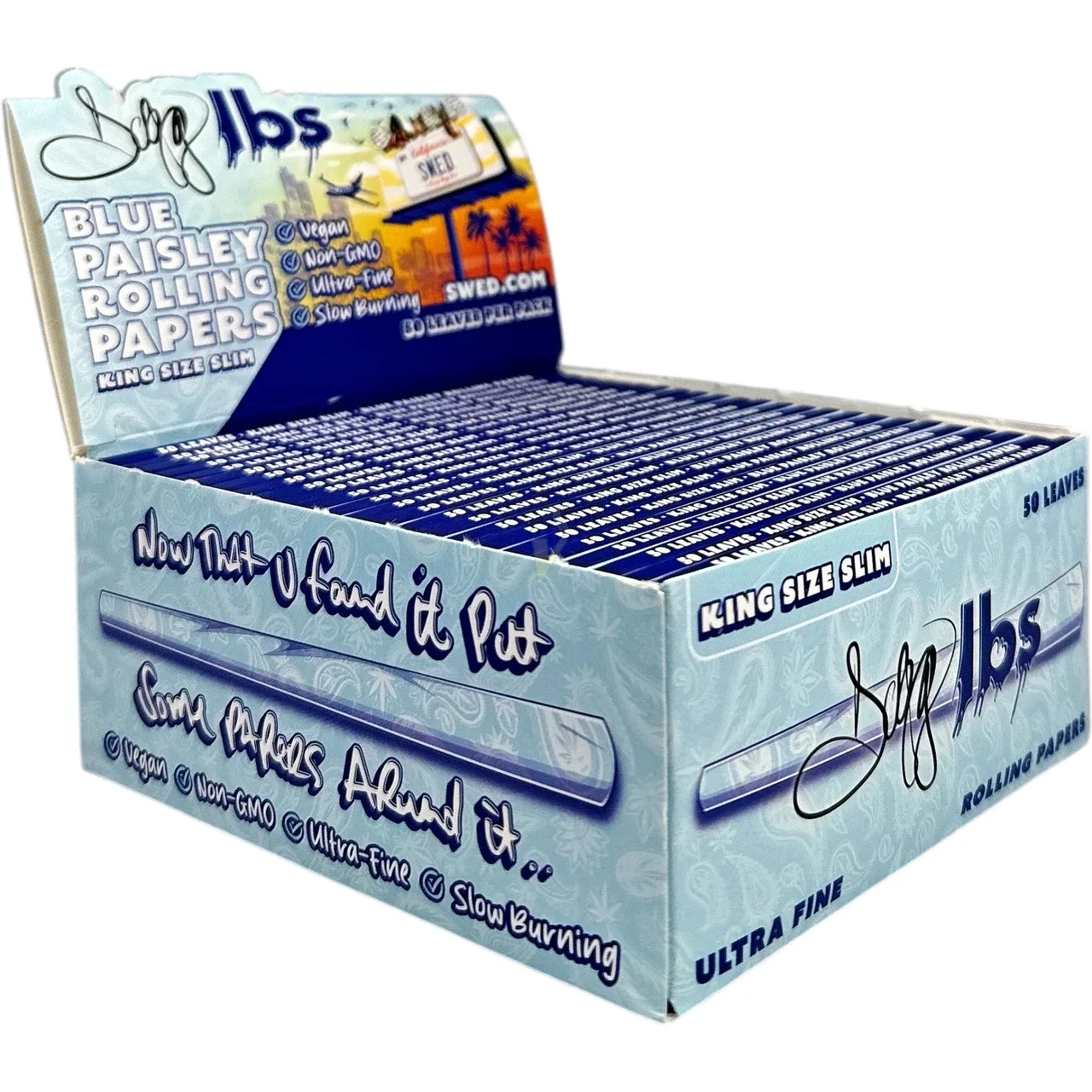 Dogg Lbs Blue Paisley King Size Papers 50 Pack