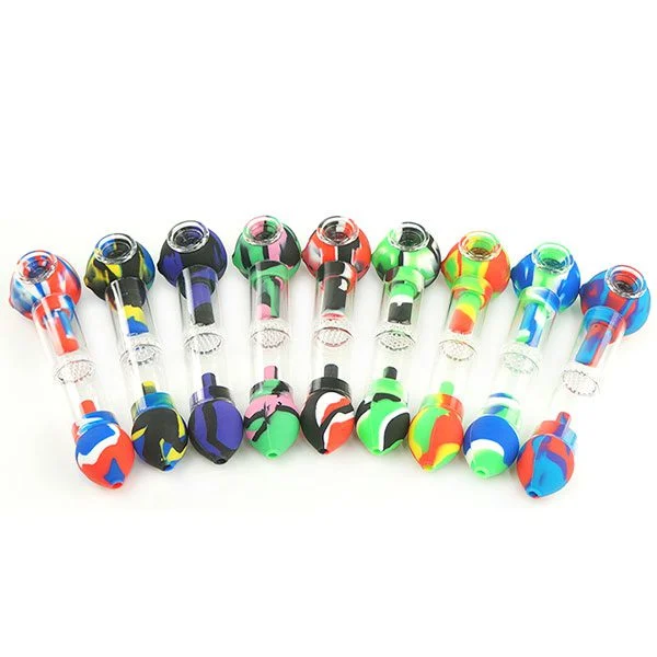 Silicone 7″ Pipe W/ Built-in Honeycomb Percolator