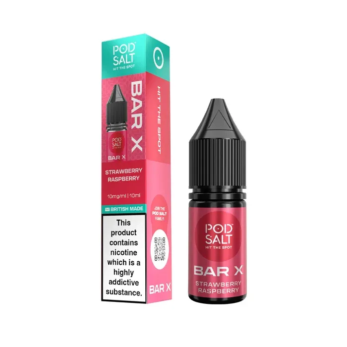 Strawberry Raspberry Nic Salt E-Liquid by Pod Salt Bar X