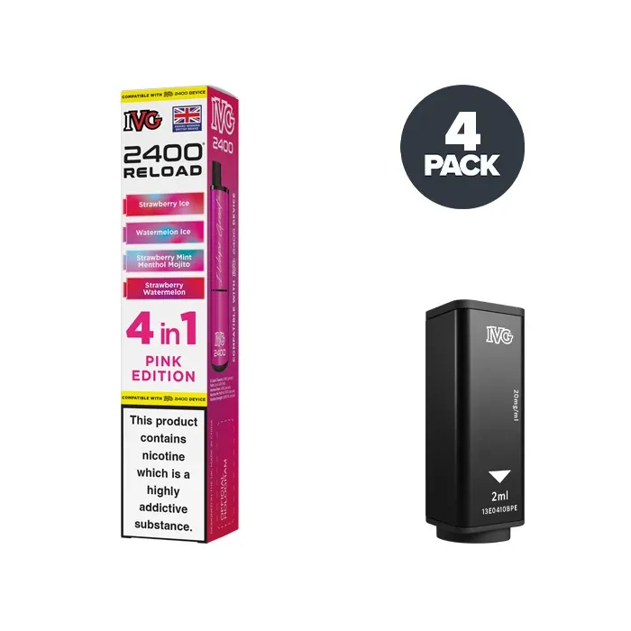 Pink Edition IVG 2400 Reload 4 in 1 Prefilled Pods