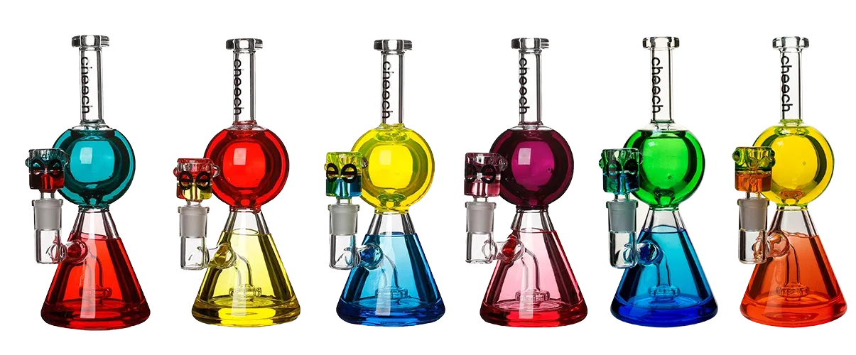 Cheech Glass 9" Long Neck Glycerine Ball Rig W/ Perc Bong
