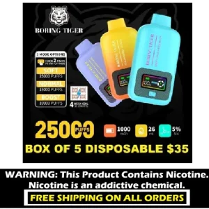 Boring Tiger 25000 Disposable 5% (1 box - 5 disposables)